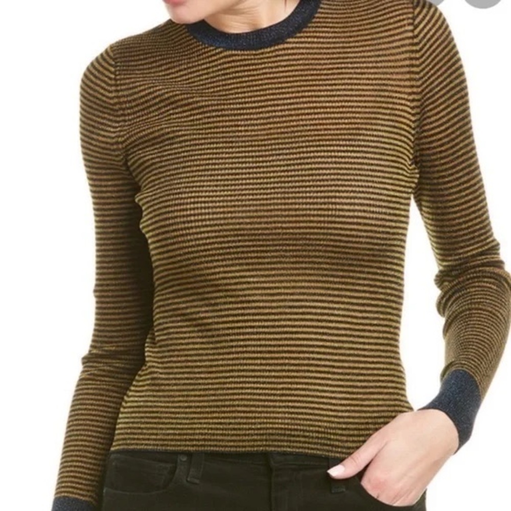 NWT Rag & Bone Raina Metallic Stripe Sweater Large
